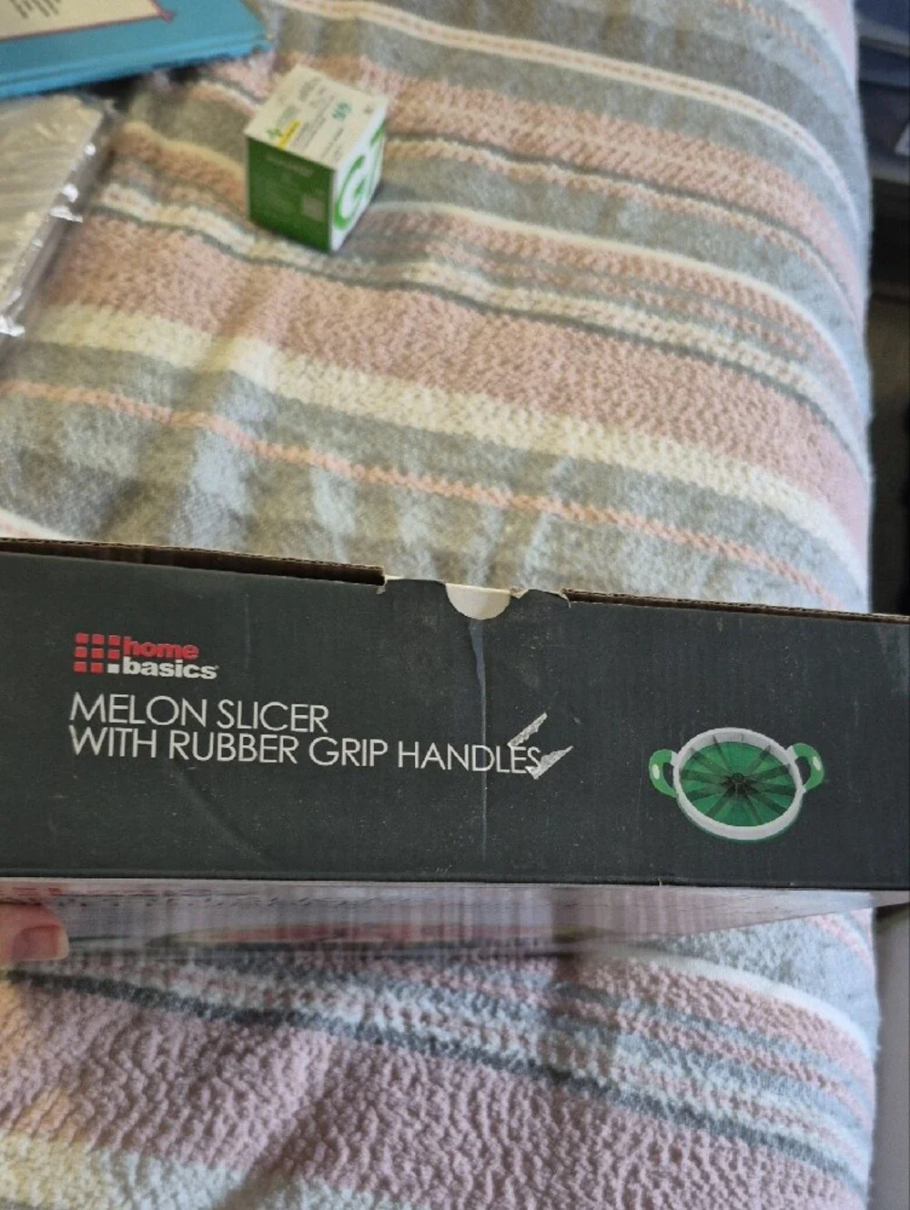 Home Basics Green and White Watermelon Slicer with Rubber Grip Handles